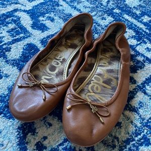 Brown Leather Ballet Flats